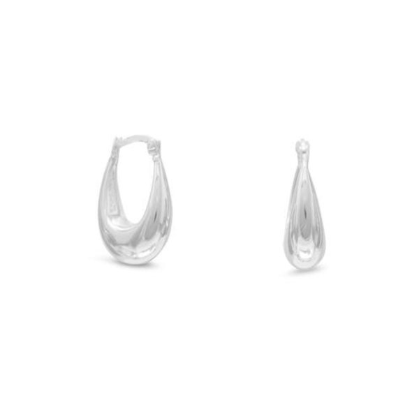 Jewelry - Polished Puffed Oval Hoop Earrings